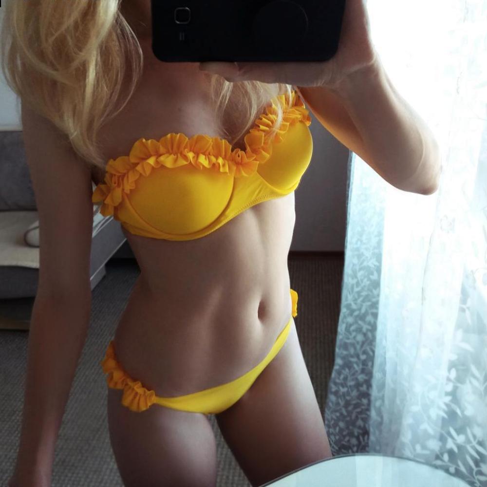Sexy Ruffle Bandeau Brazilian Bikini-women fitness-wanahavit-YE-S-wanahavit