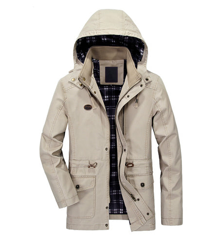 Elegant Cotton Windbreaker Winter Jacket-unisex-wanahavit-Khaki-XL-wanahavit