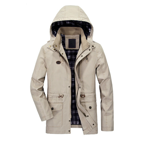 Elegant Cotton Windbreaker Winter Jacket-unisex-wanahavit-Khaki-XL-wanahavit