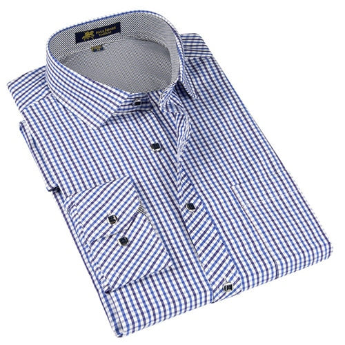 High Quality Plaid Long Sleeve Shirt #560XX-men-wanahavit-5629XG-S-wanahavit