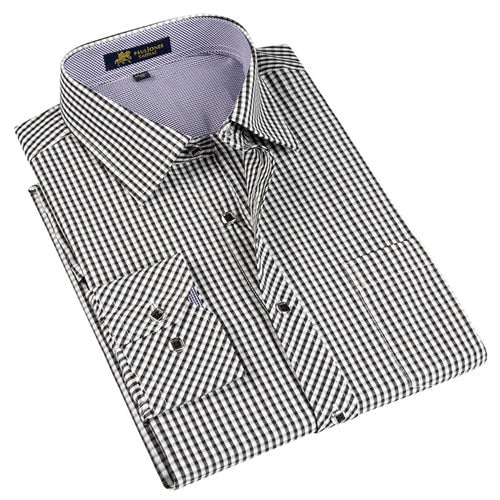 Load image into Gallery viewer, High Quality Plaid Long Sleeve Shirt #560XX-men-wanahavit-5607XG-S-wanahavit
