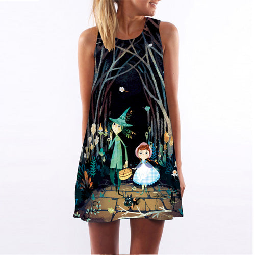 Load image into Gallery viewer, Printe Chiffon Sleeveless Dress-women-wanahavit-22-M-wanahavit
