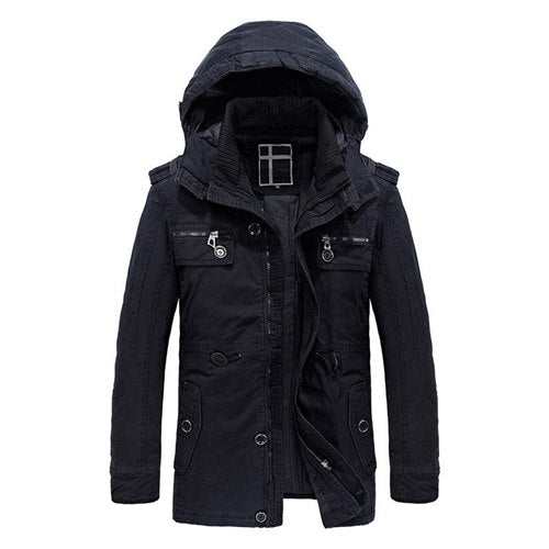 Cotton Winter Hooded Solid Warm Jacket-unisex-wanahavit-Black-XXL-wanahavit
