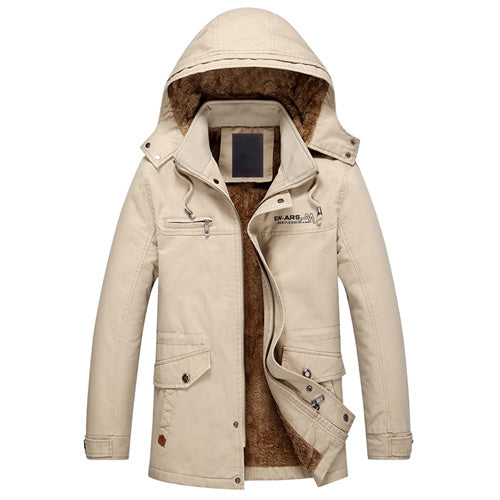 Load image into Gallery viewer, Warm Winter Windbreaker Cotton Hooded Jacket-unisex-wanahavit-Khaki-M-wanahavit
