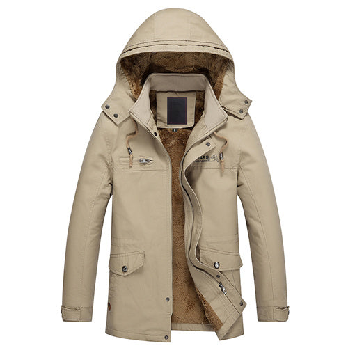 Load image into Gallery viewer, Warm Winter Windbreaker Cotton Hooded Jacket-unisex-wanahavit-DarkKhaki-M-wanahavit
