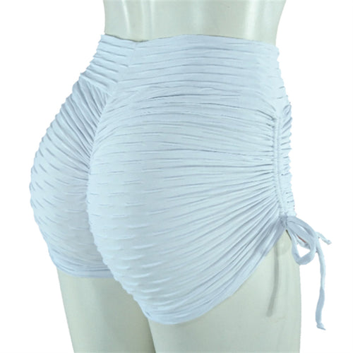 Load image into Gallery viewer, Laced Slit Solid Color Fitness Shorts-women fitness-wanahavit-White-L-wanahavit
