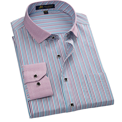 Load image into Gallery viewer, High Quality Stripe Long Sleeve Shirt #H57XX-men-wanahavit-H5745-S-wanahavit
