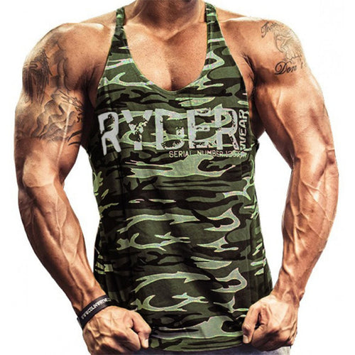 Load image into Gallery viewer, Ryder Camouflage Print Tank Tops-men fitness-wanahavit-Army Green-M-wanahavit
