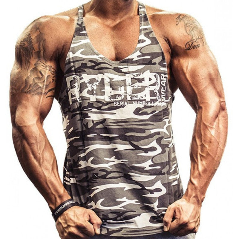 Ryder Camouflage Print Tank Tops-men fitness-wanahavit-Gray-M-wanahavit