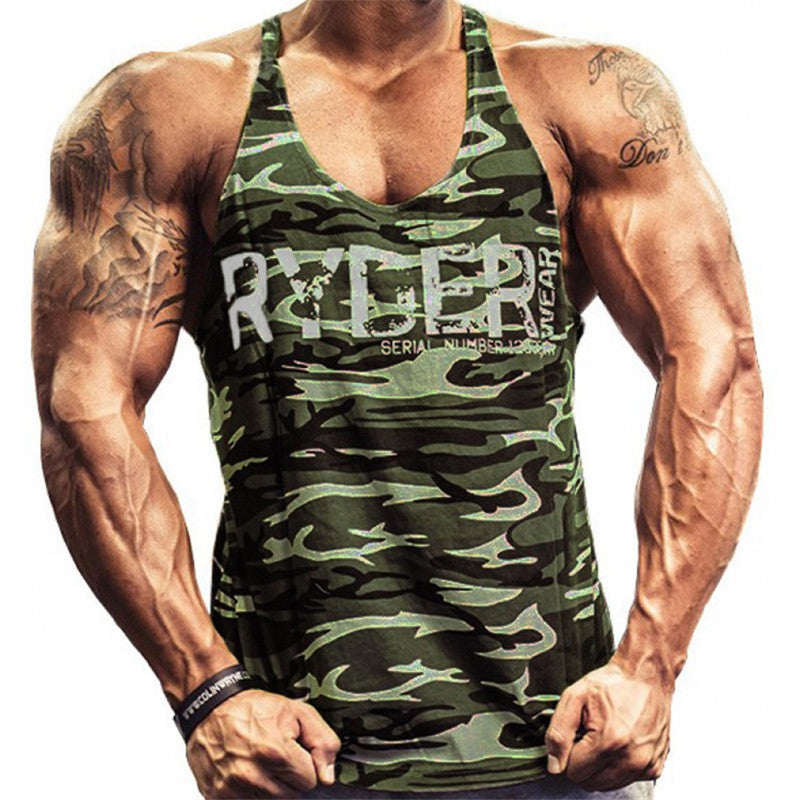 Ryder Camouflage Print Tank Tops-men fitness-wanahavit-Army Green-M-wanahavit