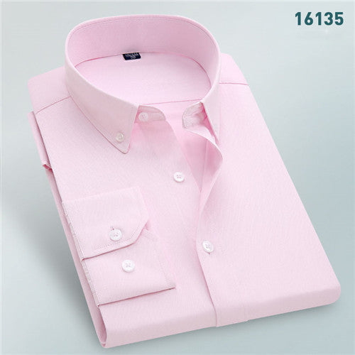 High Quality Solid Long Sleeve Shirt #161XX-men-wanahavit-16135-S-wanahavit