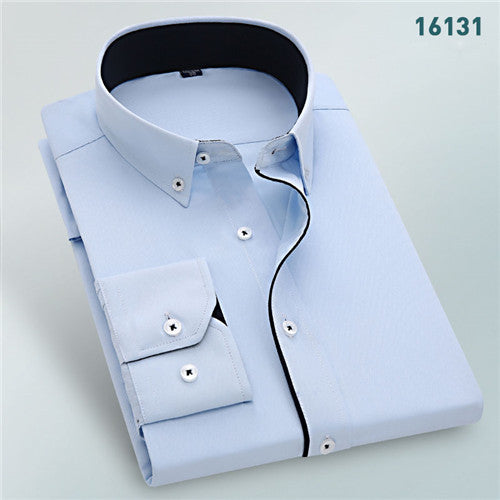 Load image into Gallery viewer, High Quality Solid Long Sleeve Shirt #161XX-men-wanahavit-16131-S-wanahavit

