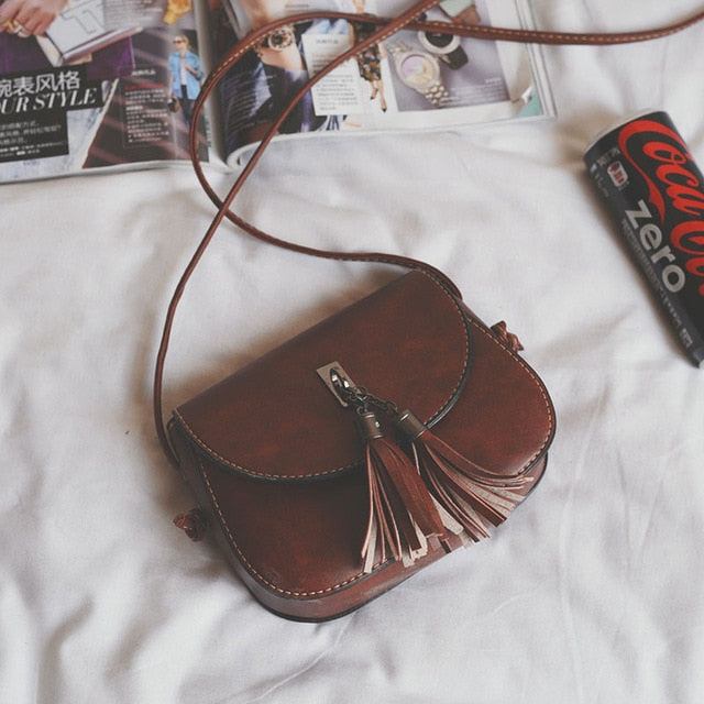 Tassel Mini Retro Flap Fashion Leather Messenger Shoulder Bag-women-wanahavit-dark brown-Mini(Max Length<20cm)-wanahavit