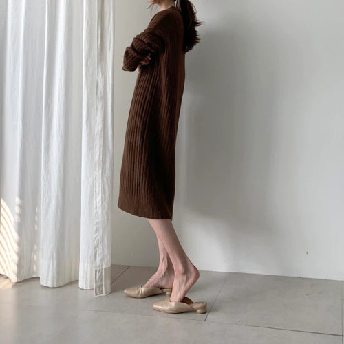 Load image into Gallery viewer, Autumn Long Sleeve Sweaters Knitted Loose Maxi Oversize Dress
