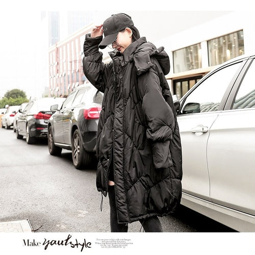 Load image into Gallery viewer, Winter Plus Size Hooded Long Cotton Padded Overcoat
