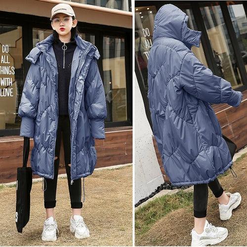 Load image into Gallery viewer, Winter Plus Size Hooded Long Cotton Padded Overcoat
