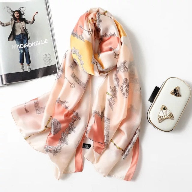 Fashion Silk Scarf Printed Bandana Shawl #LZ063