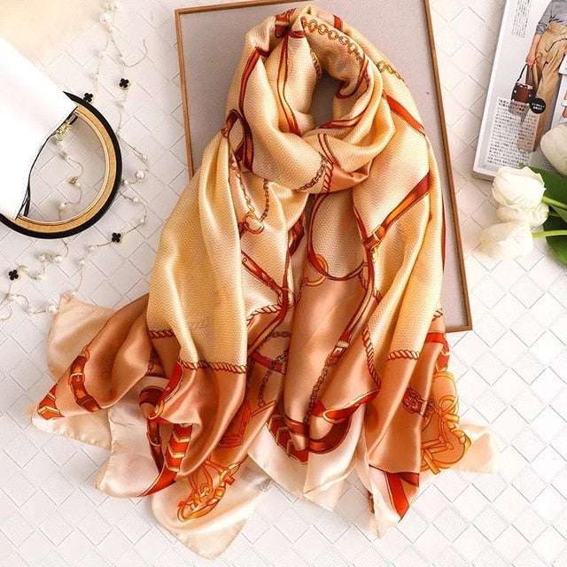 Fashion Silk Scarf Printed Bandana Shawl #LZ131