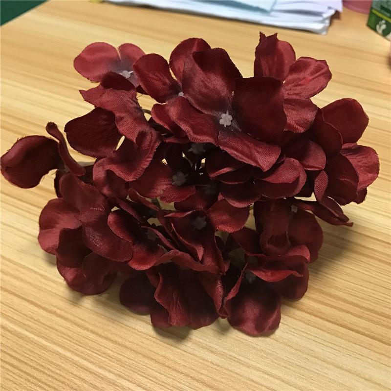 25pcs Hydrangea Silk Flower-home accent-wanahavit-wine red-wanahavit