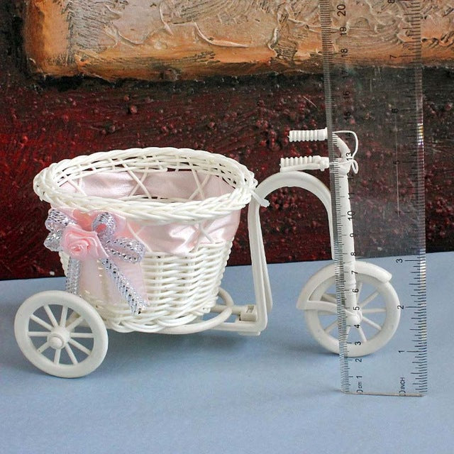 PE Storage Tricycle Rattan Vase-home accent-wanahavit-Pink-wanahavit