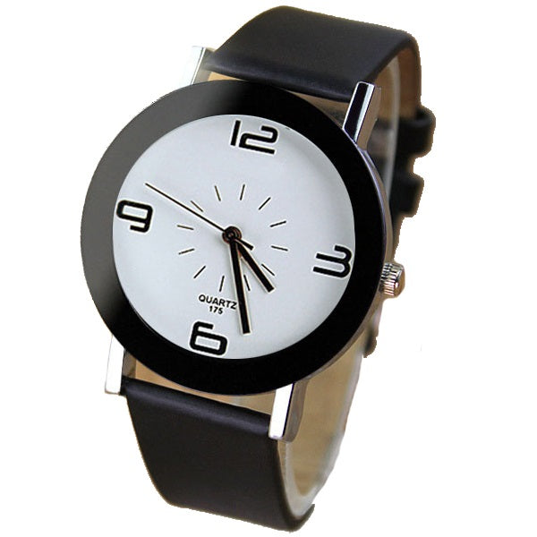Elegant and Minimalistic Quartz Watch-unisex-wanahavit-black strap white-wanahavit