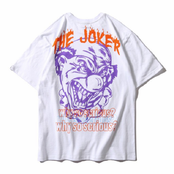 The Joker Printed Hip Hop Streetwear Loose Tees-unisex-wanahavit-white-Asian M-wanahavit