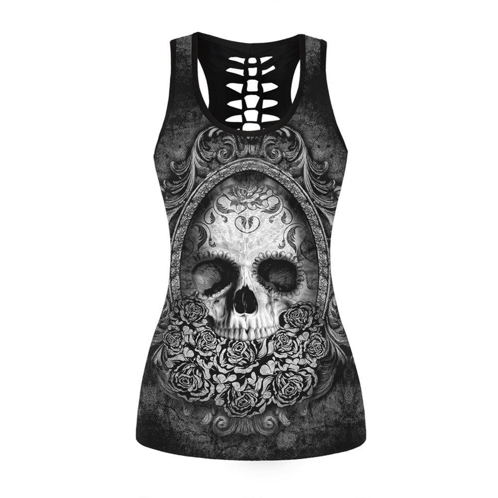 3D Printed Punk Skull Hollow Out Sleeveless Shirt-women-wanahavit-14-L-wanahavit