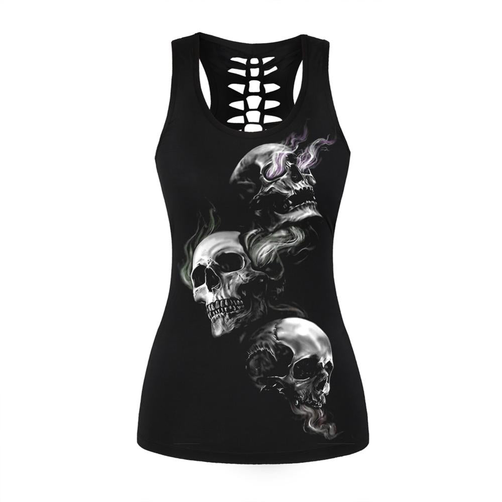 3D Printed Punk Skull Hollow Out Sleeveless Shirt-women-wanahavit-12-L-wanahavit