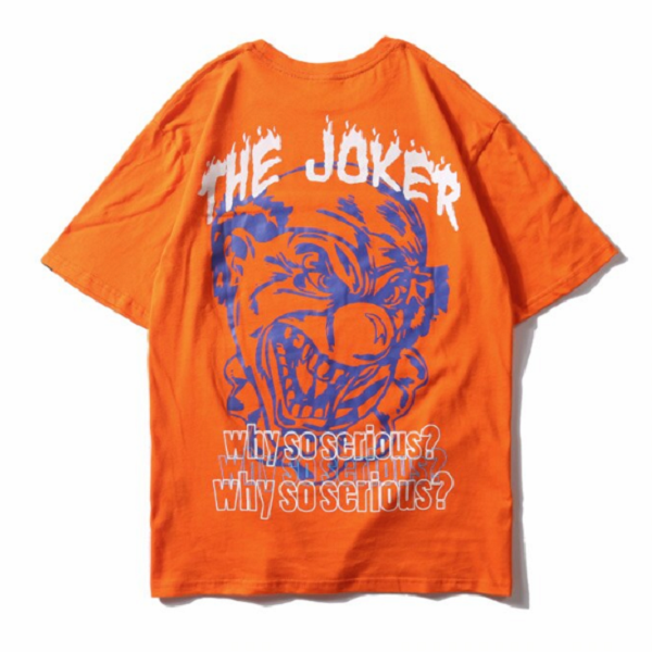The Joker Printed Hip Hop Streetwear Loose Tees-unisex-wanahavit-orange-Asian M-wanahavit