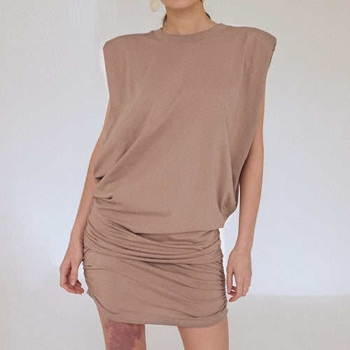 Load image into Gallery viewer, Casual Sleeveless A-line Chic Drawstring Slim High Street Bodycon Dress
