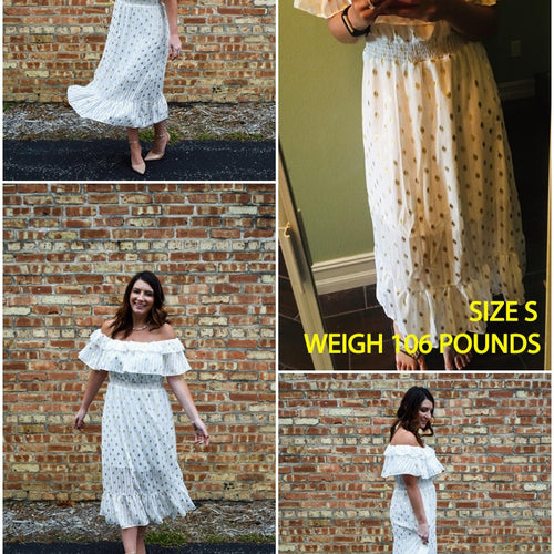 Load image into Gallery viewer, Sexy Off Shoulder Long Maxi Elegant Vintage Dot White Party Spring Summer Holiday Style Dress
