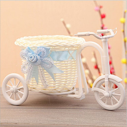 Load image into Gallery viewer, PE Storage Tricycle Rattan Vase-home accent-wanahavit-Blue-wanahavit
