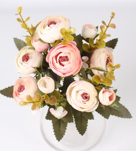 5 Branches European Style Artificial Rose-home accent-wanahavit-light pink-wanahavit