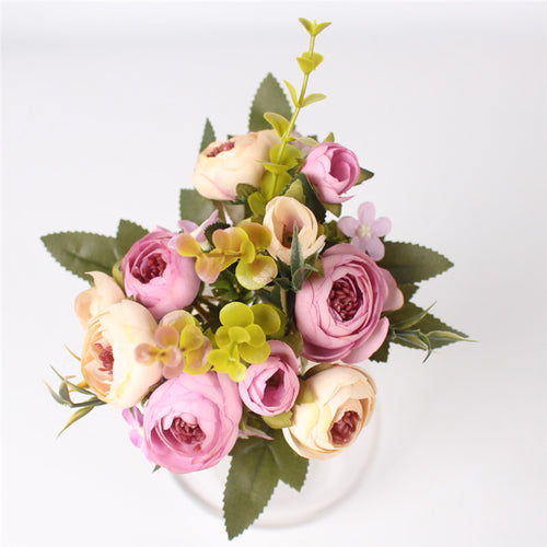 Load image into Gallery viewer, 5 Branches European Style Artificial Rose-home accent-wanahavit-light purple-wanahavit
