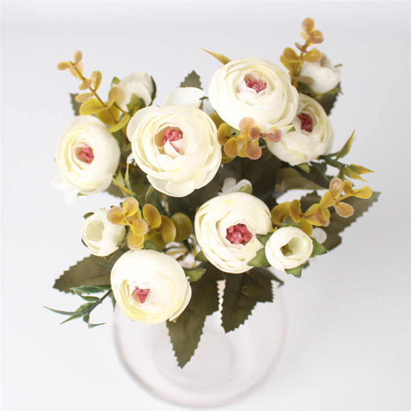 5 Branches European Style Artificial Rose-home accent-wanahavit-white-wanahavit