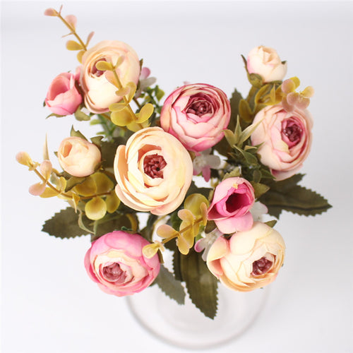Load image into Gallery viewer, 5 Branches European Style Artificial Rose-home accent-wanahavit-deep pink-wanahavit
