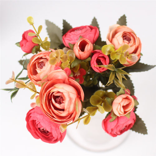 Load image into Gallery viewer, 5 Branches European Style Artificial Rose-home accent-wanahavit-red-wanahavit
