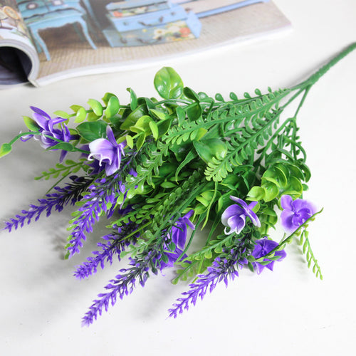 Load image into Gallery viewer, 5 Heads Artificial Butterfly Lavender Bouquet-home accent-wanahavit-Blue-wanahavit
