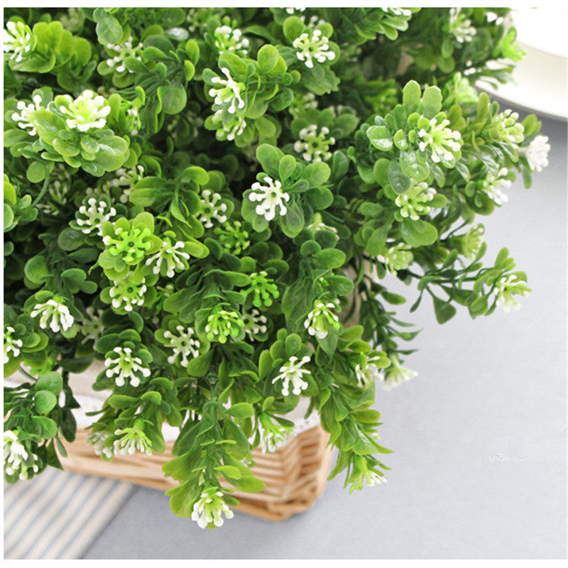 7 Branch Artificial Green Plant Bouquet-home accent-wanahavit-White-wanahavit