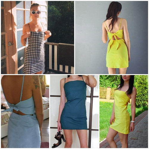 Load image into Gallery viewer, Sexy Strap Backless Beach Summer Bow Casual Sundress Slim fit Bodycon Short Dress
