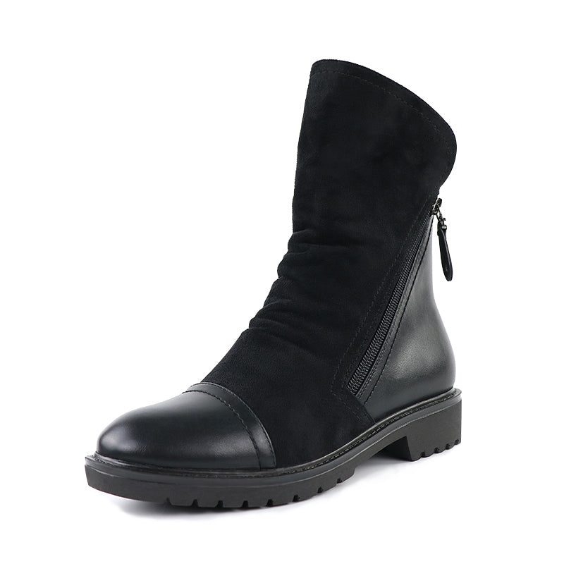 Fashion Faux Suede Leather Boots-women-wanahavit-Black-5.5-wanahavit