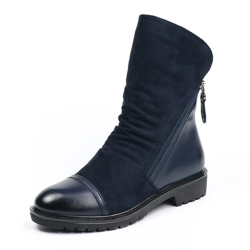Load image into Gallery viewer, Fashion Faux Suede Leather Boots-women-wanahavit-Blue-5.5-wanahavit
