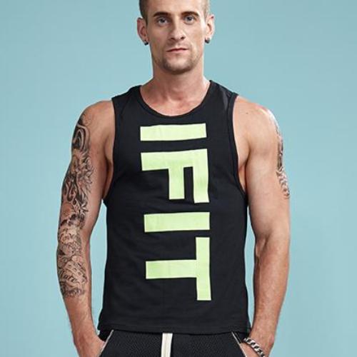 IFIT Print Vivid Workout Sleeveless Shirt-men fashion & fitness-wanahavit-Black-XL-wanahavit