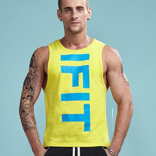 Load image into Gallery viewer, IFIT Print Vivid Workout Sleeveless Shirt-men fashion &amp; fitness-wanahavit-Yellow-XL-wanahavit
