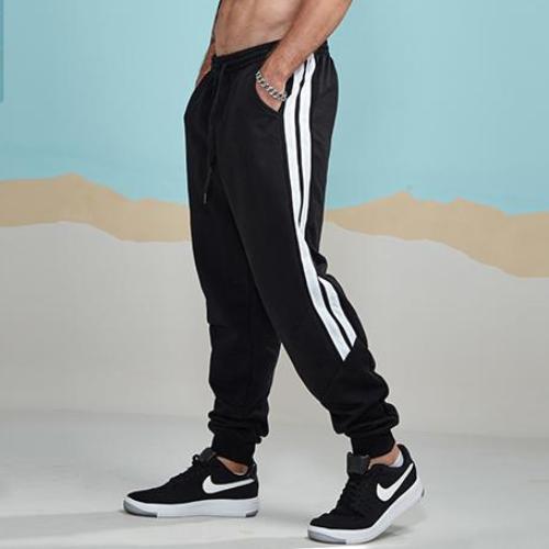 Elastic Double Striped Joggers Pants-men fashion & fitness-wanahavit-White-S-wanahavit