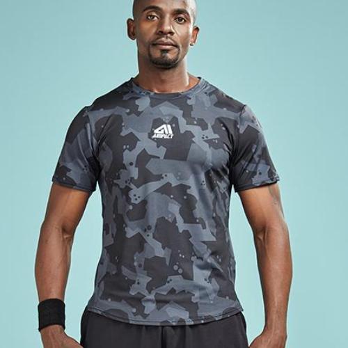 Load image into Gallery viewer, Camouflage Geometric Print Compression Shirts-men fitness-wanahavit-Gray-S-wanahavit
