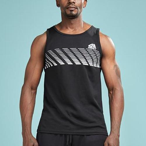 Load image into Gallery viewer, Grid Printed Solid Color Sleeveless Shirt-men fitness-wanahavit-Black-M-wanahavit
