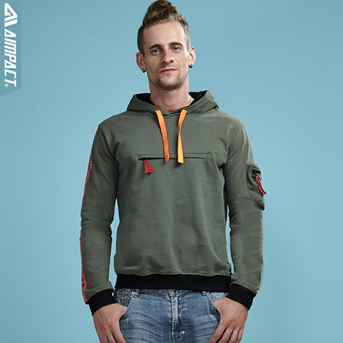 Load image into Gallery viewer, Two Color Contrast Cotton Hooded Sweatshirt with Pocket-men fashion &amp; fitness-wanahavit-Green-M-wanahavit
