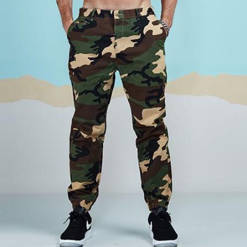 Solid Color Cotton Twill Jogger Pants-men fashion & fitness-wanahavit-Camouflage-30-wanahavit