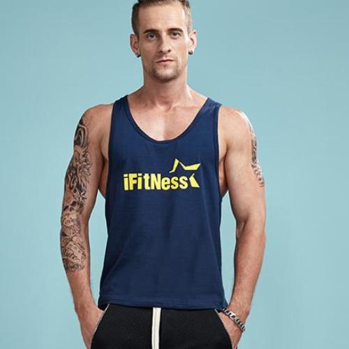Load image into Gallery viewer, iFitness Printed Sleeveless Shirt-men fitness-wanahavit-RoyalBlue-M-wanahavit
